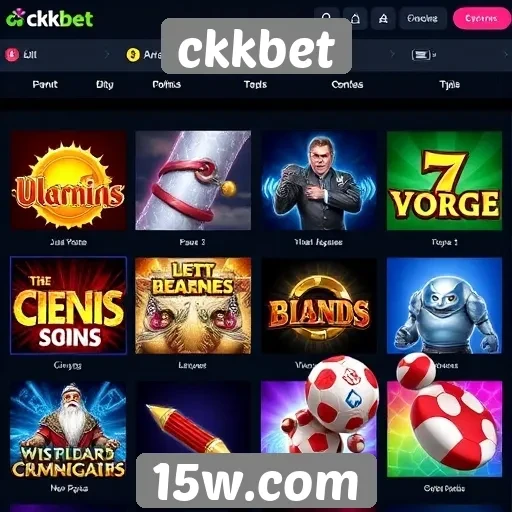 Variedade de jogos disponíveis no ckkbet